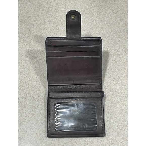 Vintage Stone Mountain Small Brown Leather Tri-fold Wallet Cardholder - Picture 3 of 10